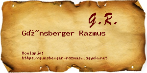 Günsberger Razmus névjegykártya